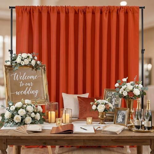 Rust Backdrop Curtains 20ftx8ft Thanksgiving Polyester Photo Drapes - Image 2