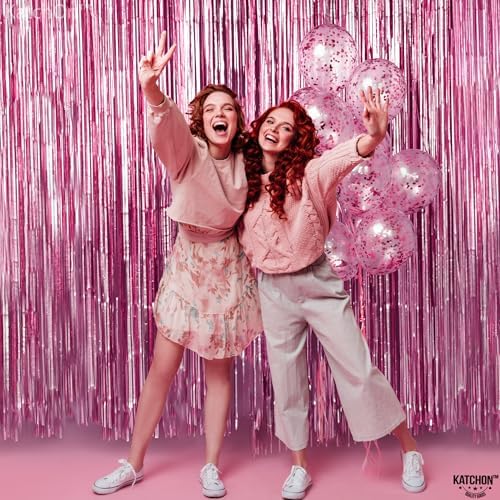 KatchOn, Pink Streamers for Pink Party Decorations - 3.2x8 Feet 2Pcs - Image 5