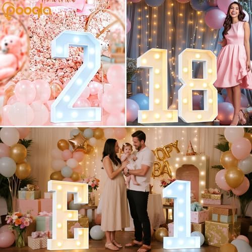 Pooqla 3 FT Marquee Numbers, Light Up Number 5 5th Birthday Decorations - Image 7