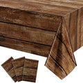 Irenare 3 Pcs Brown Wood Grain Western Tablecloth Plastic by Irenare