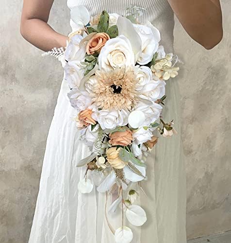 FACINOC Roses Artificial Flowers White Combo Box Set Fake Flower with Stems - Image 4