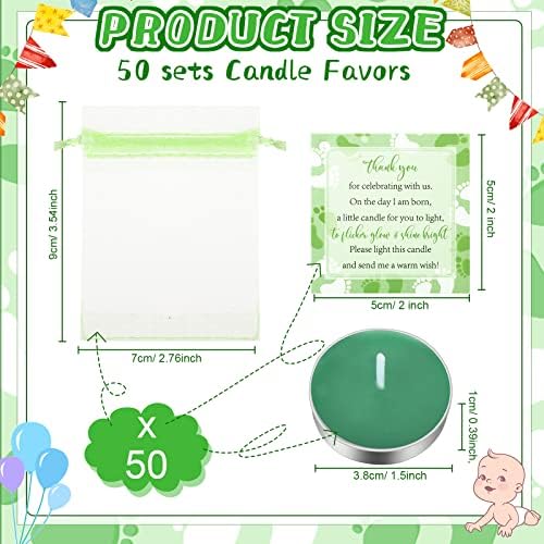 Geosar 50 Sets Baby Shower Party Favors,Green - Image 2