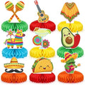 9Pcs Fiesta Party Decorations Mexican Party Honeycomb Table Centerpiece Cinco De Mayo Party Table Decoration Honeycomb for Taco Party Mexican Themed Party Birthday Day Of the Dead Supplies by Unknown