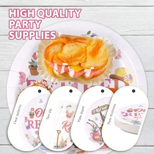 96 Pcs Garden Retirement Party Decoration for Women, Serves 24 - Image 6