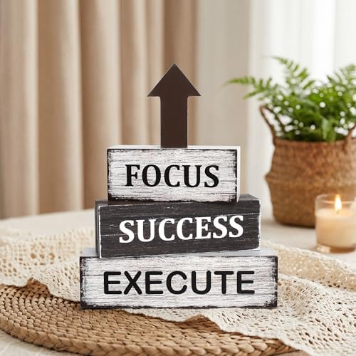 4 Pcs Inspirational Wooden Tray Decor, Motivational Table Decorations Gifts - Image 3