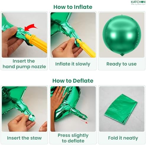 KatchOn Green and Brown Foil Balloons 22 Inch, Pack of 6 - Image 3