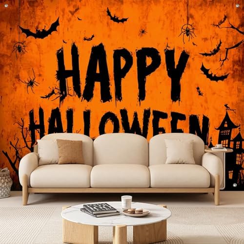 BlissYard Halloween Photo Backdrop Haunted House Moon Scene 8x6ft - Image 2