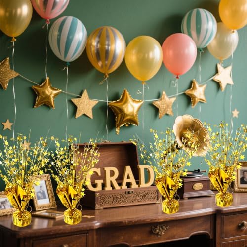 12 Pcs Metallic Foil Spray Centerpiece Party Star Table Decoration Brust Glitter Table Topper Decor for Birthday Graduation Holiday Christmas Dining Celebration New Year Party Supplies, Gold - Image 3