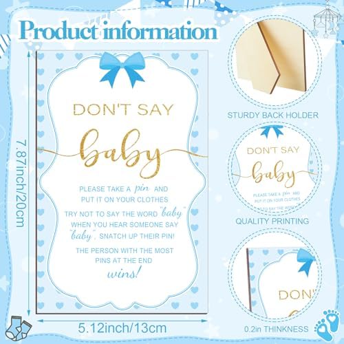 Patelai 321 Pcs Baby Shower Games Supplies, Boy - Image 4