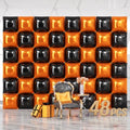 NISOCY 48PCS Black and Orange Square Foil Balloons Wall Backdrop by NISOCY
