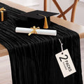 Pureegg 2 Pack Cheesecloth Table Runner 120 Inch Black by Pureegg