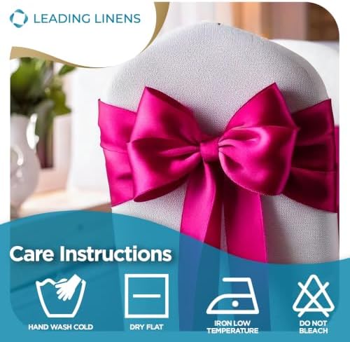 Leading Linens 250 pcs Fuchsia 108"x8" Satin Bow Sash Chair Cover Decor - Image 6