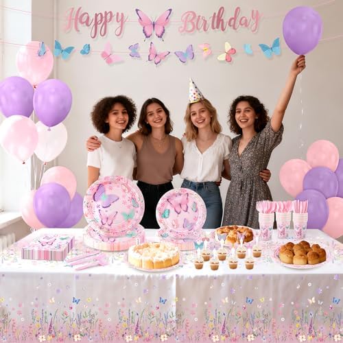 195pcs Butterfly Birthday Party Decoration, Butterfly Themed Party Supplies - Image 7