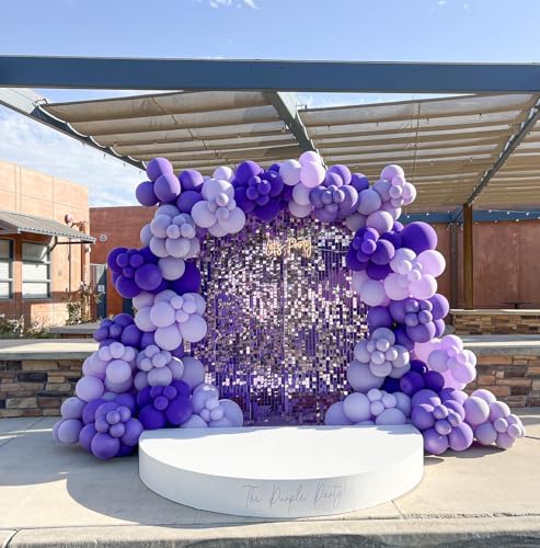 146Pcs Purple Balloons Garland Arch Kit - 5 10 12 18 inch Lavender Dark Purple Metallic Latex Balloons for Butterfly Baby Shower Birthday Wedding Princess Party Decorations - Image 3