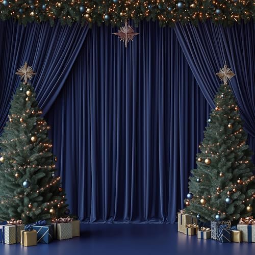 30x10FT Navy Blue Backdrop Curtains for Wedding Parties, Wrinkle Free Photo Backdrop Curtains for Wedding Birthday Party Baby Shower, Fabric Drape with Rod Pockets 5ft x 10ft, 6 Panels - Image 5