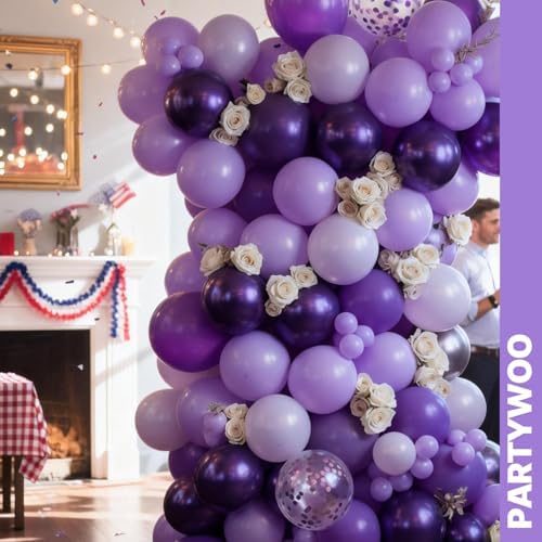 PartyWoo Purple Balloons 66pcs 12 Inch Light Purple Lilac Lavender Balloons - Image 7