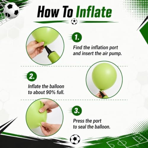 Green Soccer Balloons, Green Black and White Football Theme Balloons with 4D Foil Football Balloon for Boys Kids Soccer Birthday Sports Themed Baby Shower Graduation Party Decorations - Image 3