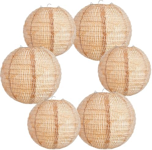 Hortsun 6 Pcs Print Burlap Paper Lanterns Classroom Decor,8/10 Inch by Hortsun