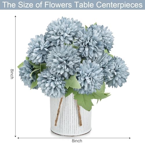 6 Set Pre-Made Flower Table Centerpieces - Dusty Blue - Image 2