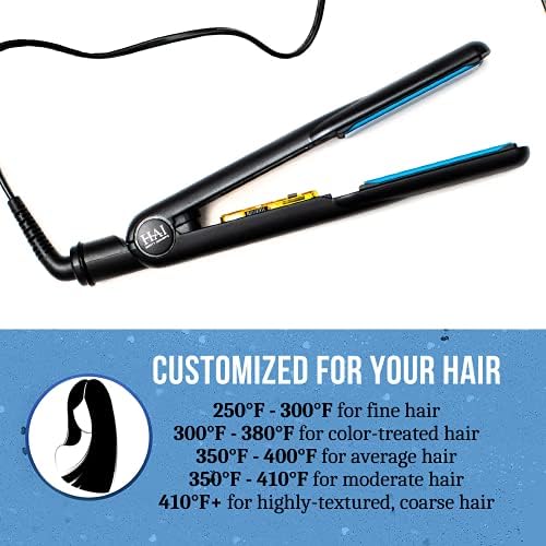 HAI Convertible Ceramic Hair Straightener for Women - Professional Fast Heating Flat Iron with 5 Temperature Levels for All Hair Types - (Classic Blue) - Image 7