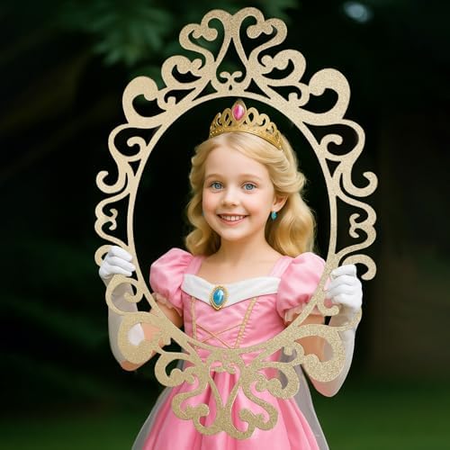 Aurelema Princess Mirror Photo Booth Props 15 x 23 Inches, Gold by Aurelema