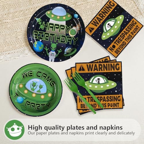 96Pcs Aliens Birthday Party Supplies for Boys Serves 24 - Image 4