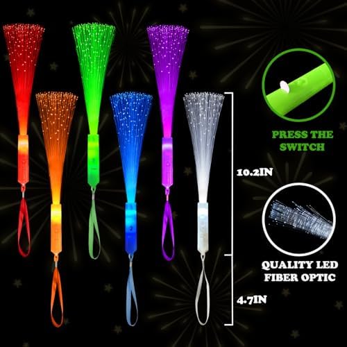 6 Pack Halloween Glow Sticks Toys for Kids, Light Up Party Favors Supplies - Image 3