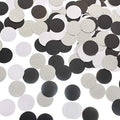 MOWO Silver Glitter, Black and White Confetti Circle Dots, 1.2 inch by MOWO