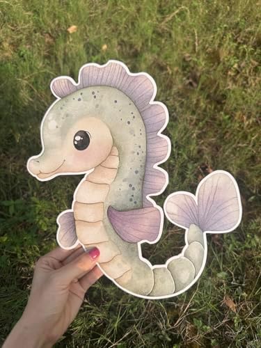 Large Under The Sea Cutouts with Stand, 12inch Ocean Birthday Party Decorations, Underwater Party Decorations, Baby Shower Supplies Cardboard Cutout Prop | 9PCS Stand Up Prop - Image 6