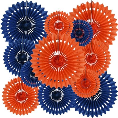 BEISHIDA Honeycomb Round Paper Fans Blue Orange Hanging Party Decoration by Beishida