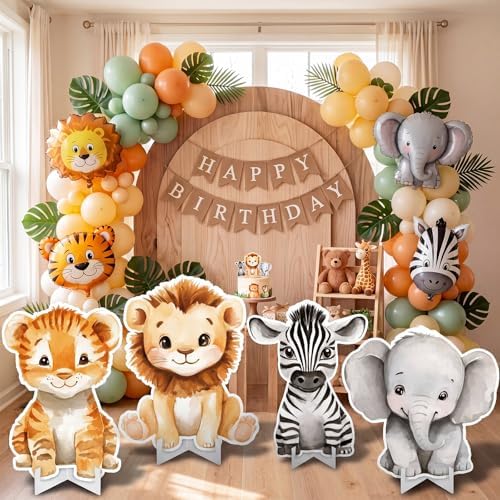 Honoson 4 Pcs Large 24" x 32" Safari Animals Cardboard Cutouts Life Size - Image 5
