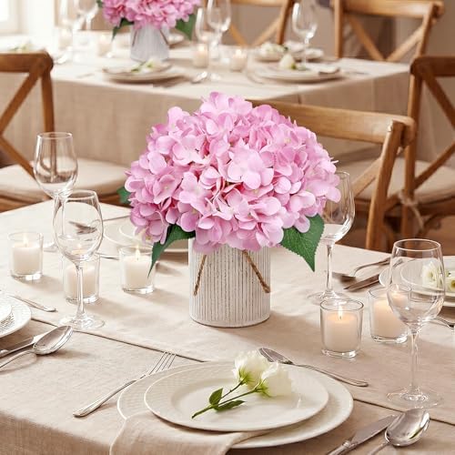 Blush Pink Flower Table Centerpieces, Set of 6, Hydrangeas - Image 3