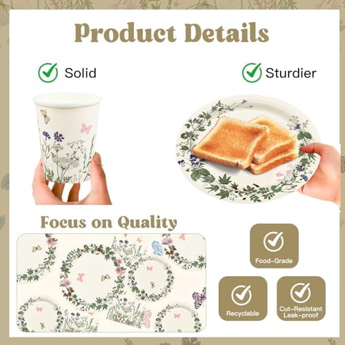 182pcs Spring Wildflower Party Decorations,Serves 30 - Image 3