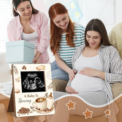 Coffee Themed Baby Shower Decorations Frame, Coffee Pattern Sonogram Picture Frame, New Mom Expecting Parents-to-Be Keepsake Gifts, “A Baby is Brewing” Little One Shower, Pregnancy Announcements - Image 6