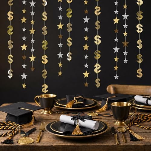 Cheerland Dollar Party Decorations Money Garland Currency $ Sign Hanging Streamer for Birthday Retirement Finance Office Vegas Theme Casino Night Gambling Success Tax Decor Graduation Party Supplies - Image 3