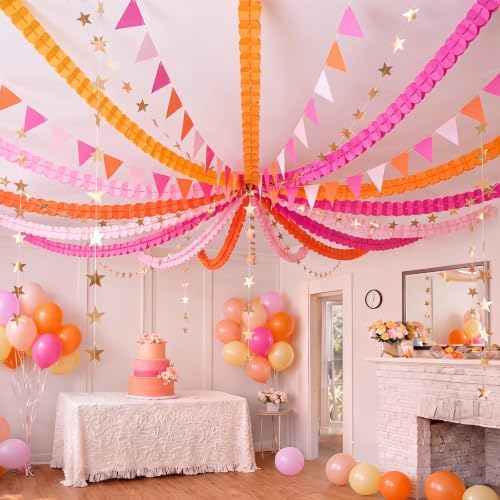 Frienda 15 Pcs Groovy Color Chains Strips Set, Sunset Party Decorations - Image 4
