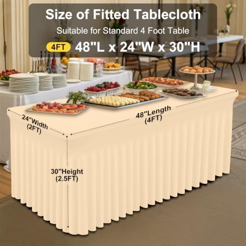 Smiry Spandex Elastic Fitted Table Cloth Skirt for 4FT Rectangle Table - Image 5