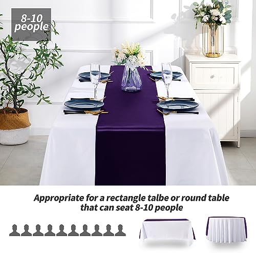 SiinvdaBZX 4 Pcs Purple Satin Table Runner 12 x 108 inches Long - Image 3