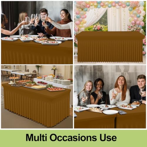 Smiry 2 Pack Spandex Elastic Fitted Table Cloth Skirt for 8FT Table - Image 6