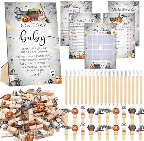 Patelai 321 Pcs Baby Shower Games Supplies, Halloween by Patelai
