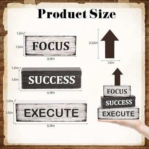 4 Pcs Inspirational Wooden Tray Decor, Motivational Table Decorations Gifts - Image 2