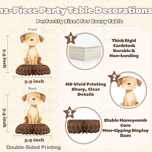 12 Pcs Farm Baby Shower Decorations - Barnyard Farm Animal Party Supplies - Cow Pig Chicken Horse Tractor Centerpieces for Tables - Farm Honeycomb Table Decor for Baby Shower and 1st Birthday - Image 2