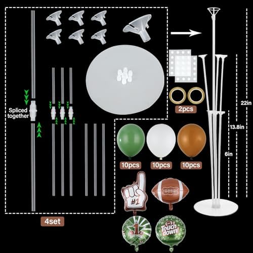 Naozinebi 4 Sets Football Birthday Party Balloons Stand Kit Party Decor - Image 2