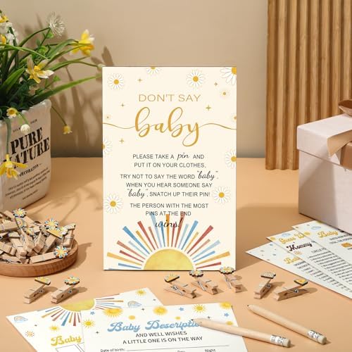 Patelai 321 Pcs Here Comes The Son Baby Shower Decorations Games Supplies - Image 5