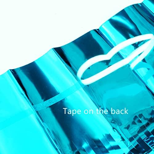 2 Pcs 3.2ft×8.2ft Blue Foil Fringe Curtain Photo Booth Backdrop Ocean Blue Party Streamers for Birthday Wedding Holiday Bridal Shower Baby Shower Bachelorette Party Decorations - Image 6