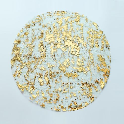 Snowkingdom Gold Placemats Set of 50 Round 13 Inch Foil Mesh Pressed Bulk Disposable Fall Table Mates 50 Pack Gold Doilies for Dining Table Wedding Birthday Party Holiday Home Decoration by Snowkingdom
