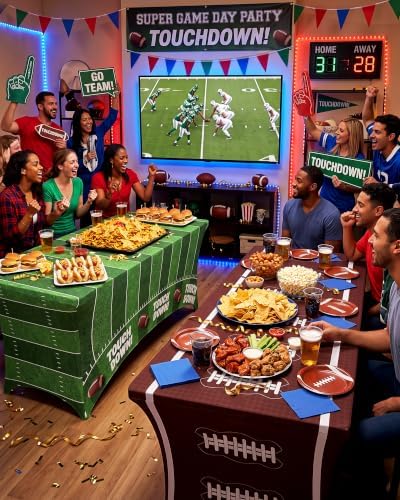 Pureegg Football Party Decorations Spandex Tablecloth 6ft - 2 Pack - Image 6