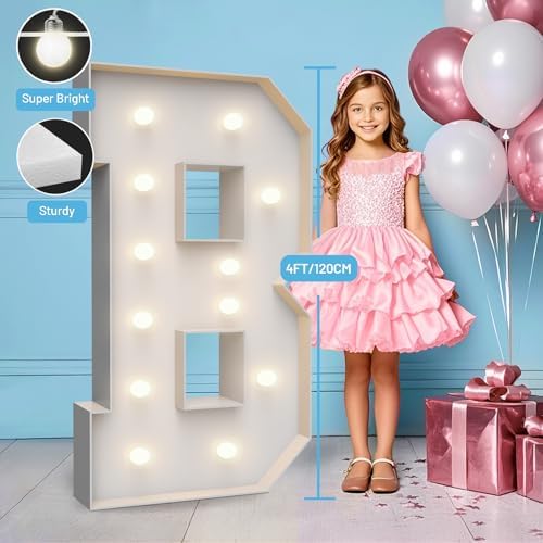 4FT Light Up Marquee Letter B - Large Foam Board Mosaic Kit - Image 4