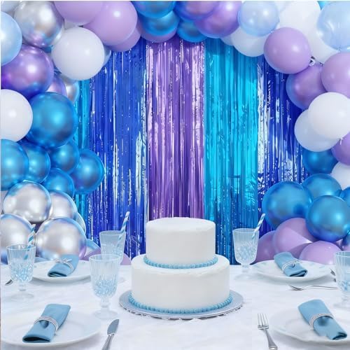 Blue Purple Balloon Garland Arch Kit Birthday Party Decorations - Image 3