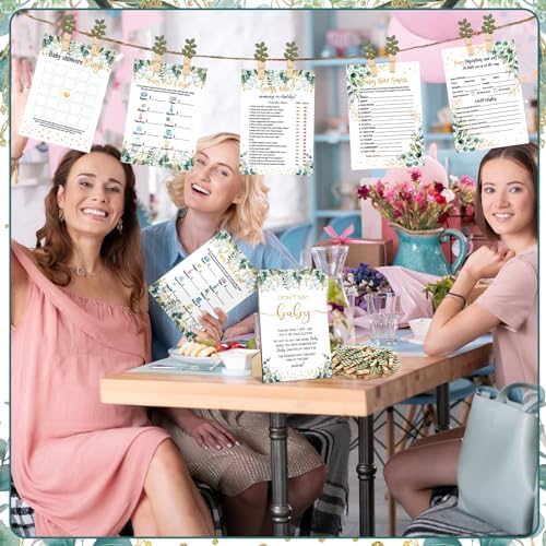 Patelai 321 Pcs Baby Shower Games Supplies, Greenery - Image 6